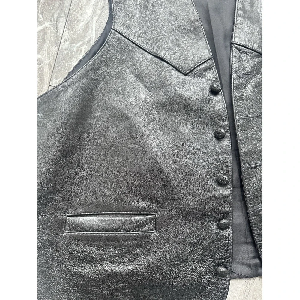 Phase 2 Men's Brown Genuine Leather Western-Style‎ Vest Size L